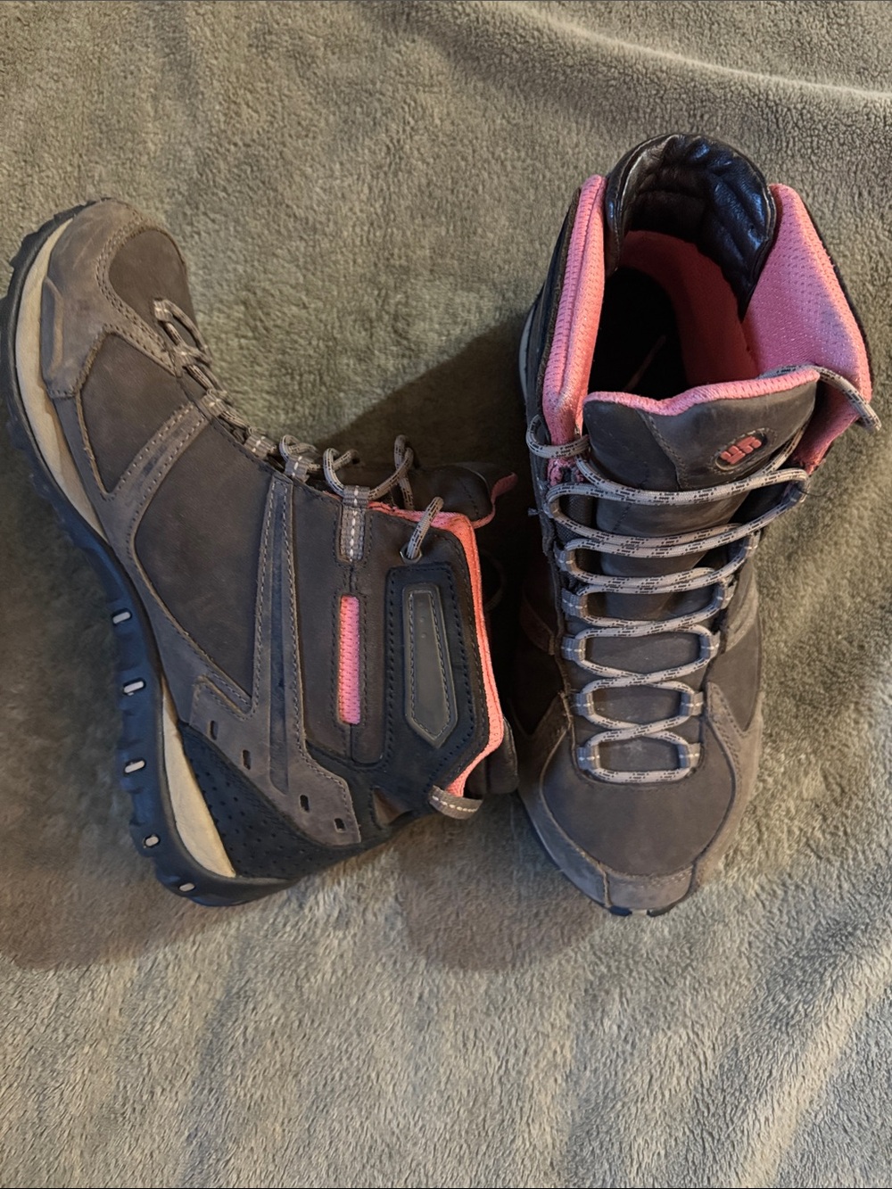 Columbia Brown and Salmon Lace-Up Hiking Boots